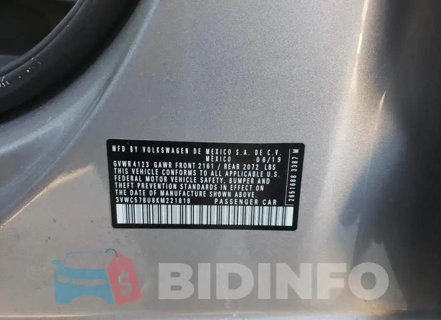 3VWC57BU8KM221818 Photo# 10