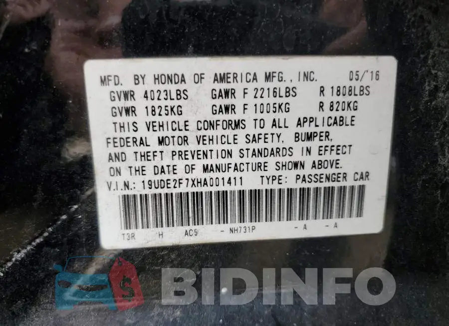 19UDE2F7XHA001411 Photo# 10