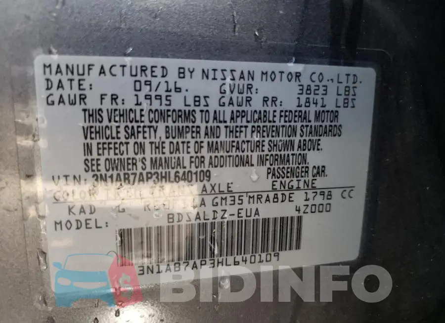 3N1AB7AP3HL640109 Photo# 10