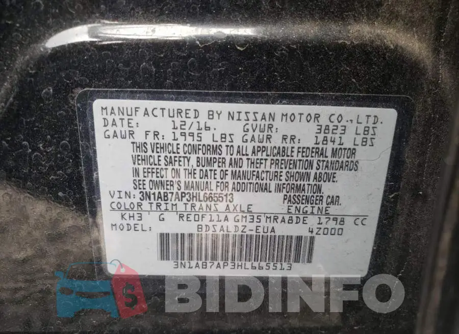 3N1AB7AP3HL665513 Photo# 10