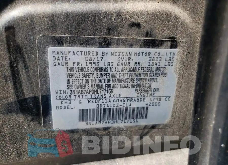 3N1AB7AP3HL717156 Photo# 10