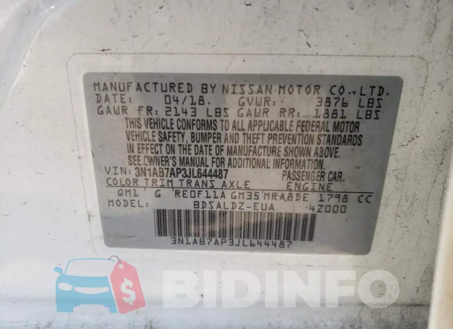 3N1AB7AP3JL644487 Photo# 10