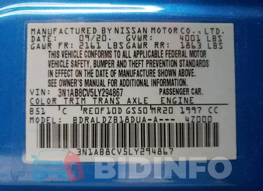3N1AB8CV5LY294867 Photo# 10