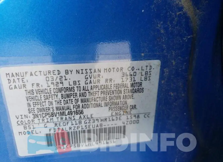 3N1CP5BV1ML491656 Photo# 10