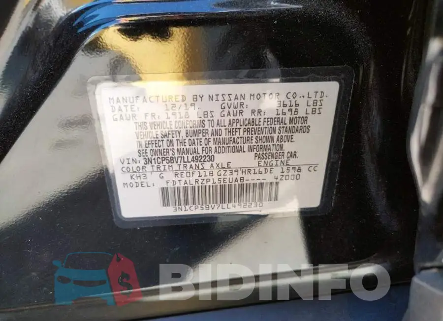 3N1CP5BV7LL492230 Photo# 10