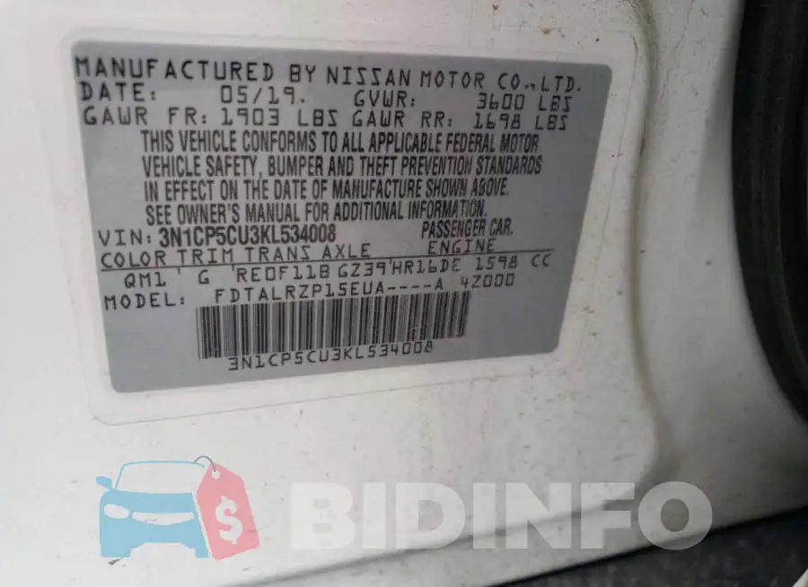3N1CP5CU3KL534008 Photo# 10