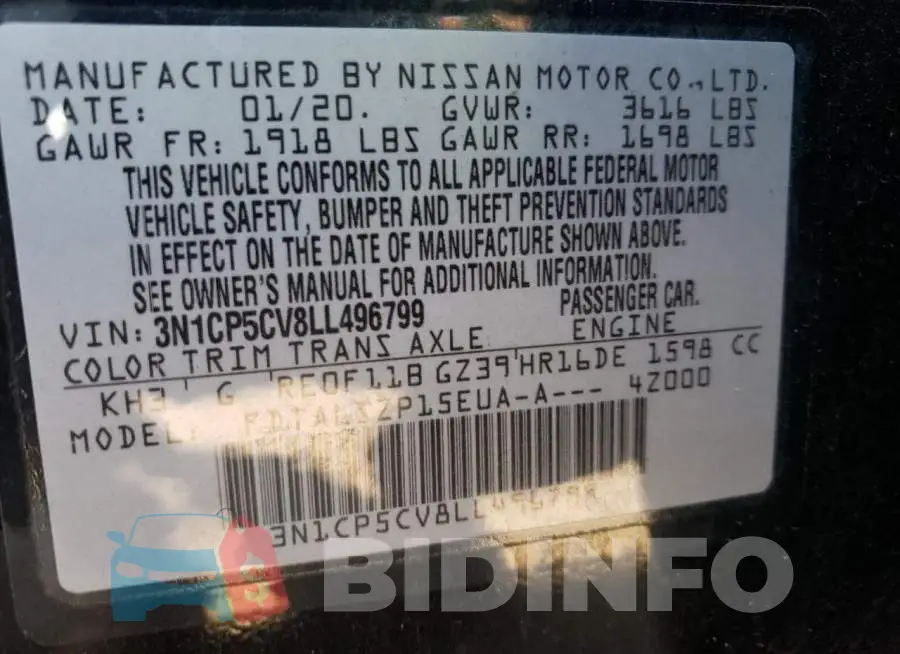 3N1CP5CV8LL496799 Photo# 10