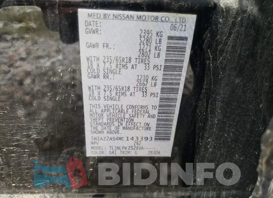 5N1AZ2AS4MC143393 Photo# 10