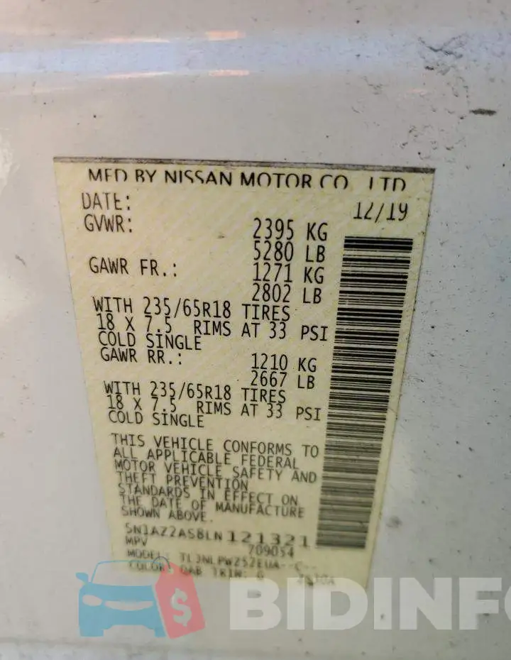 5N1AZ2AS8LN121321 Photo# 10