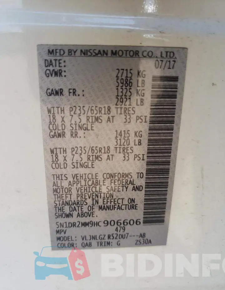 5N1DR2MM9HC906606 Photo# 10