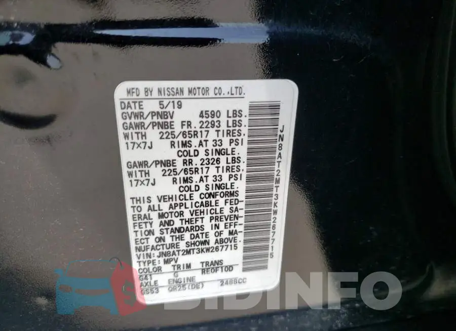 JN8AT2MT3KW267715 Photo# 10