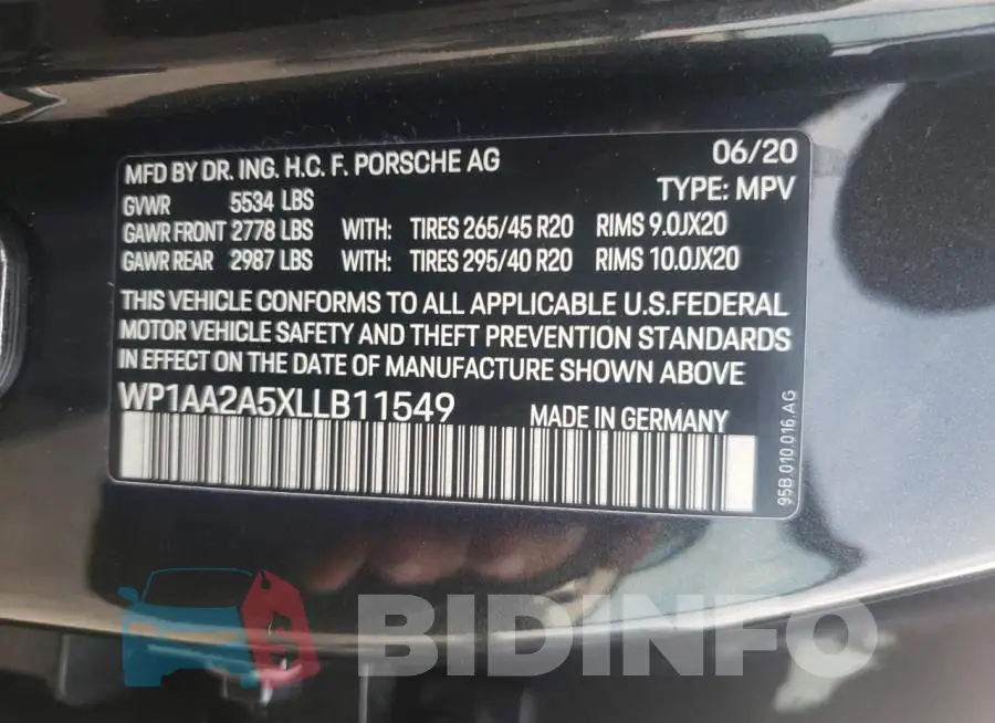WP1AA2A5XLLB11549 Photo# 10