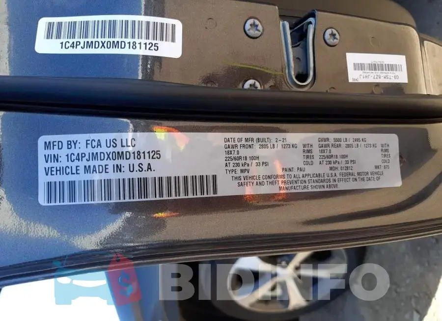 1C4PJMDX0MD181125 Photo# 10