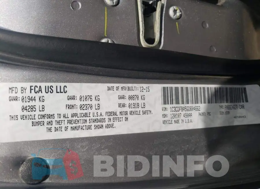 1C3CDFBA5GD604662 Photo# 10