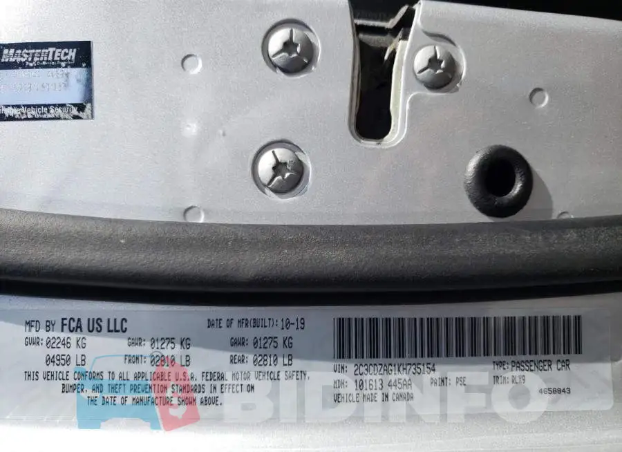 2C3CDZAG1KH735154 Photo# 10
