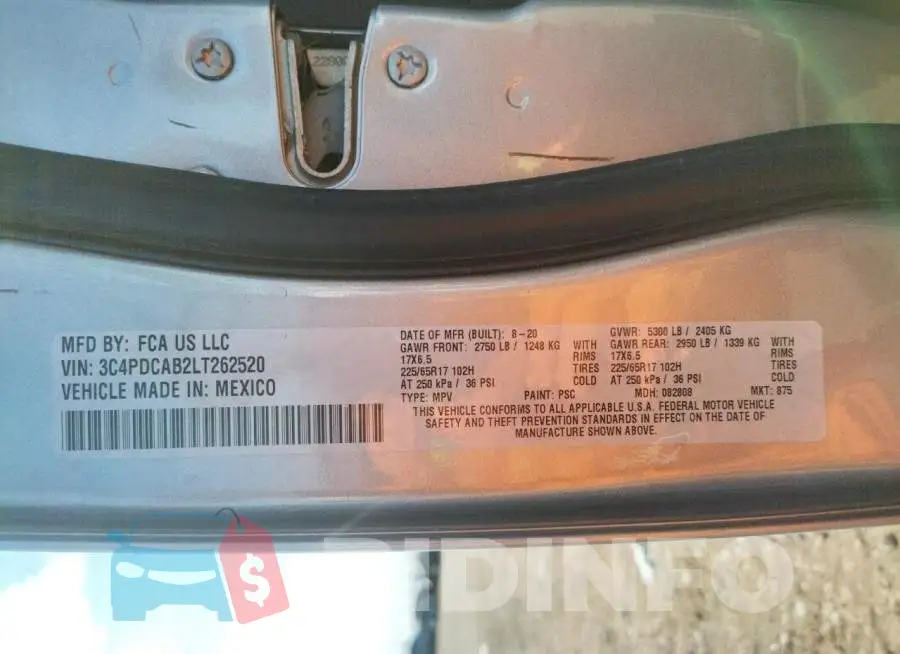 3C4PDCAB2LT262520 Photo# 10