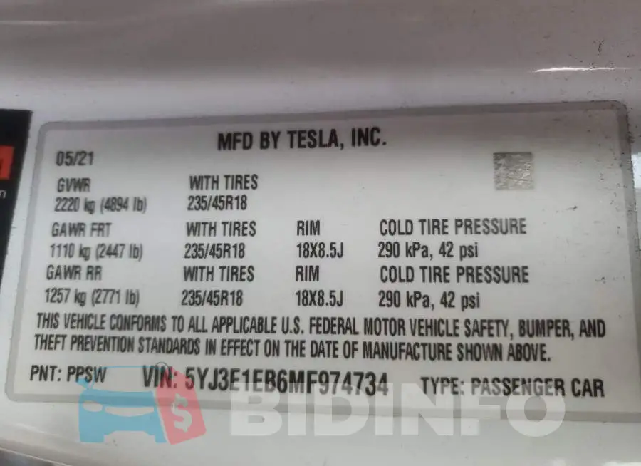 5YJ3E1EB6MF974734 Photo# 10
