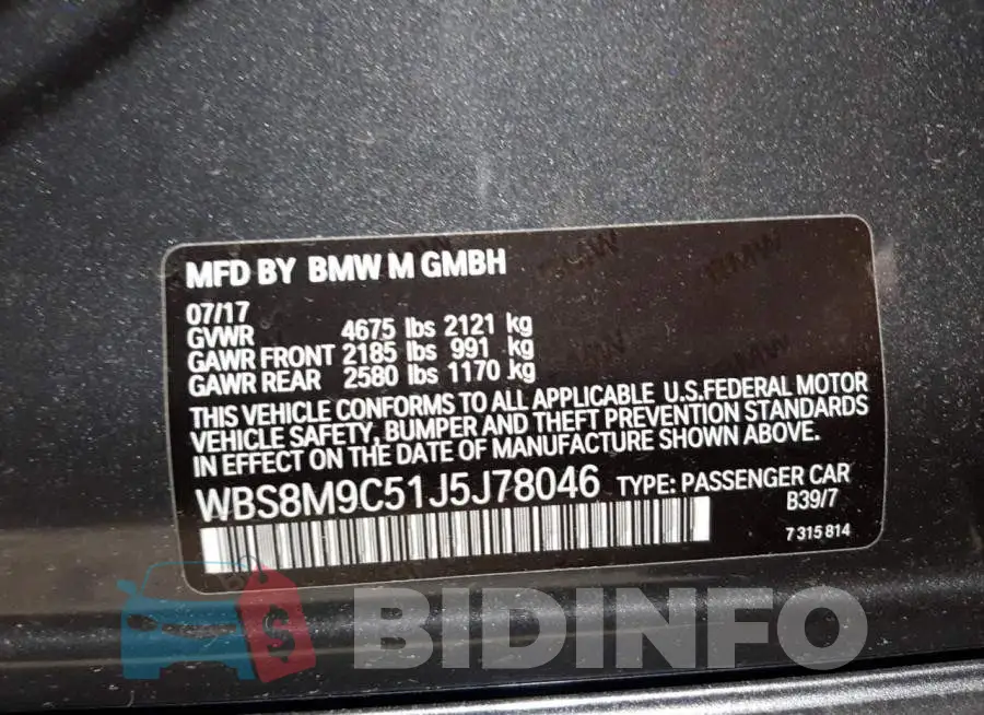 WBS8M9C51J5J78046 Photo# 10