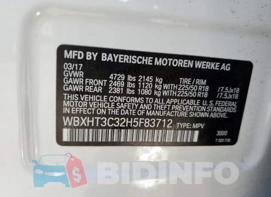WBXHT3C32H5F83712 Photo# 10