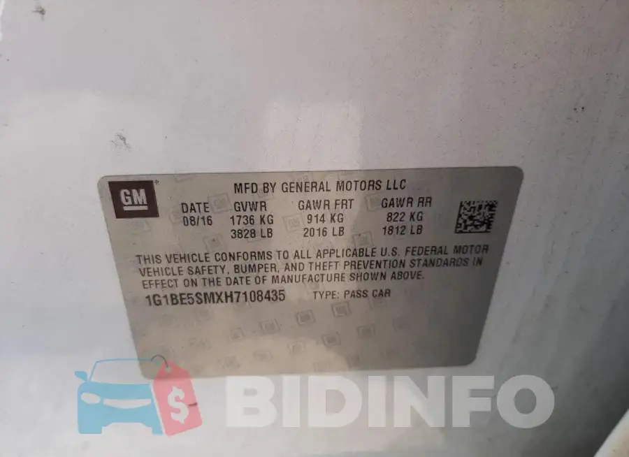 1G1BE5SMXH7108435 Photo# 10