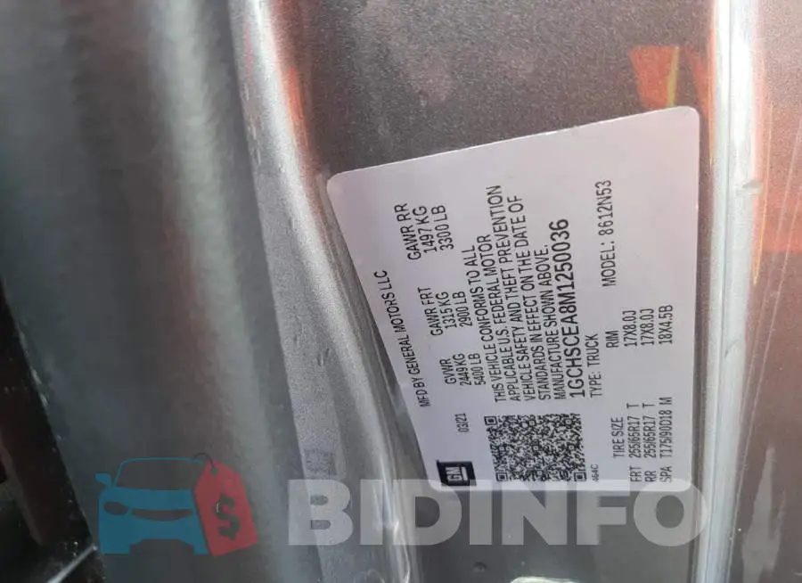 1GCHSCEA8M1250036 Photo# 10