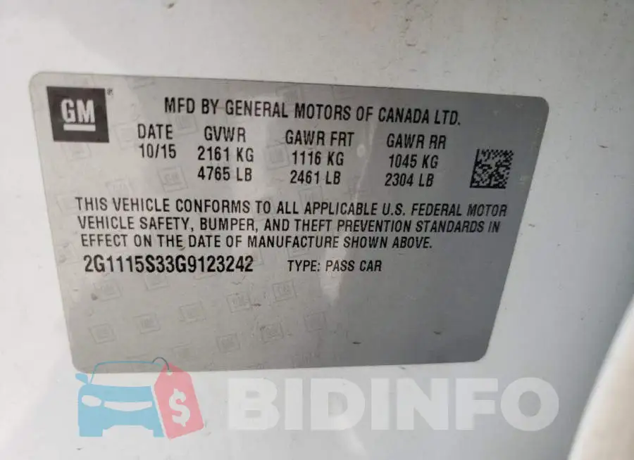 2G1115S33G9123242 Photo# 10