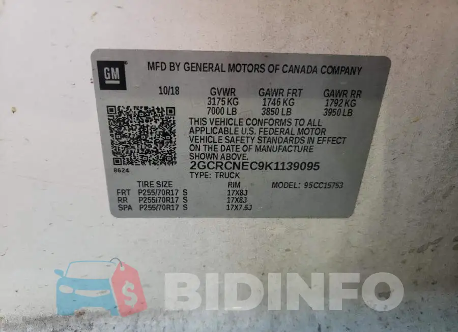 2GCRCNEC9K1139095 Photo# 10