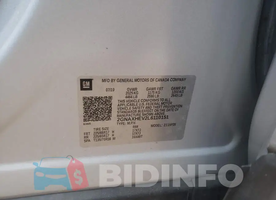 2GNAXHEV2L6110151 Photo# 10