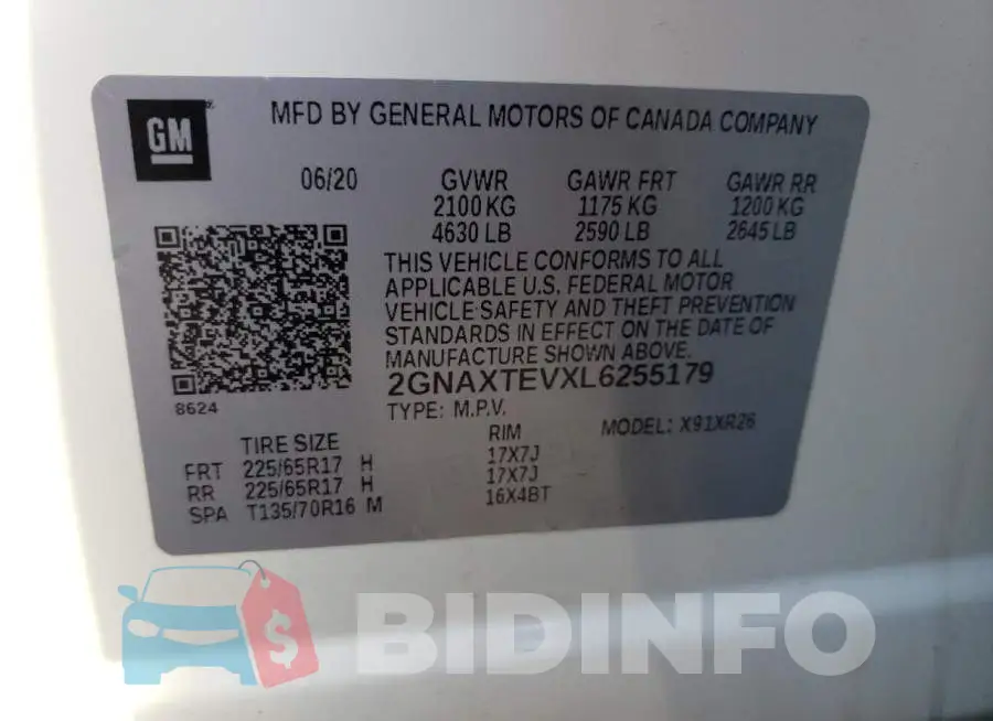 2GNAXTEVXL6255179 Photo# 10