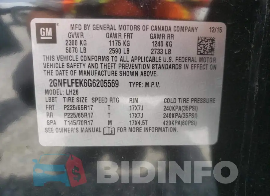 2GNFLFEK6G6205569 Photo# 10