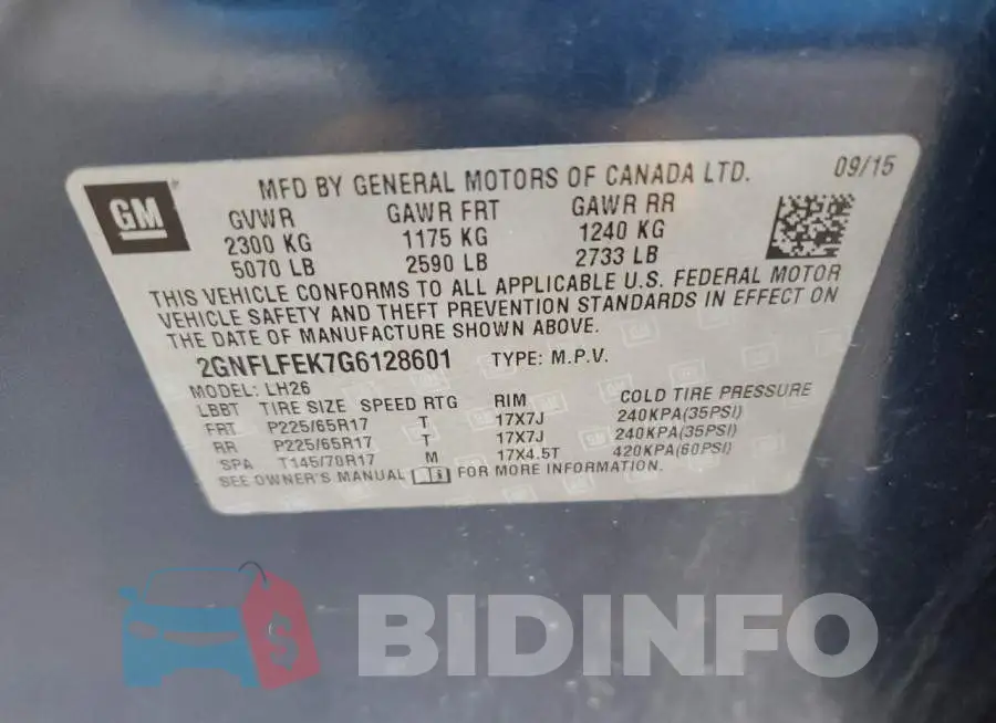 2GNFLFEK7G6128601 Photo# 10