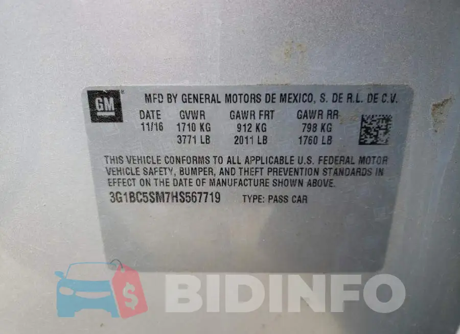 3G1BC5SM7HS567719 Photo# 10