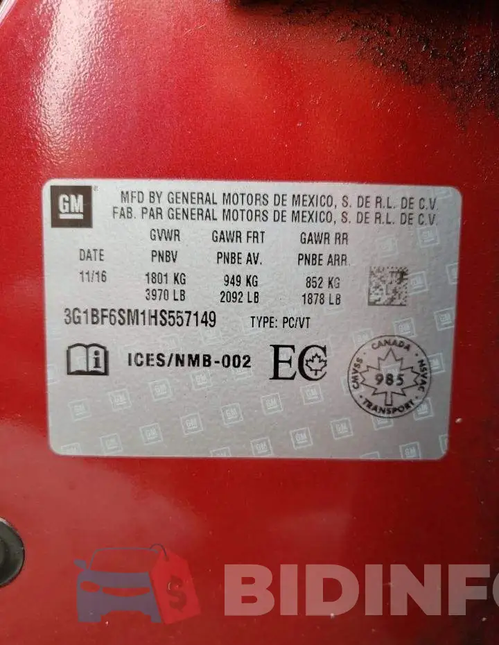 3G1BF6SM1HS557149 Photo# 10
