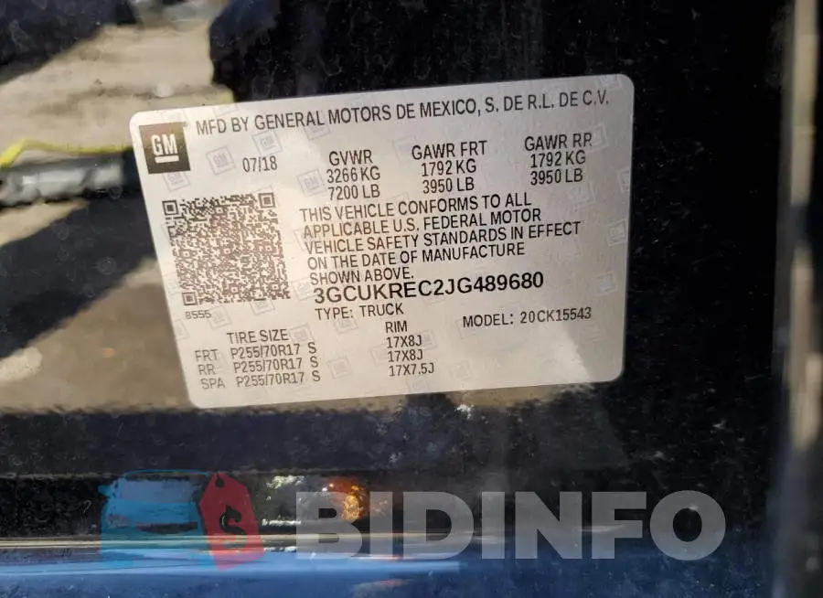 3GCUKREC2JG489680 Photo# 10