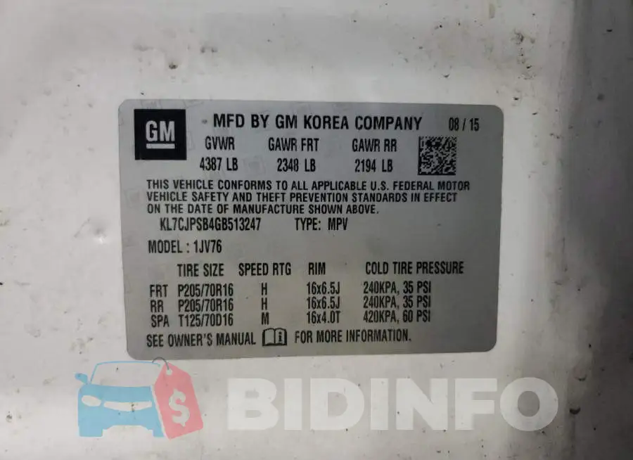 KL7CJPSB4GB513247 Photo# 10