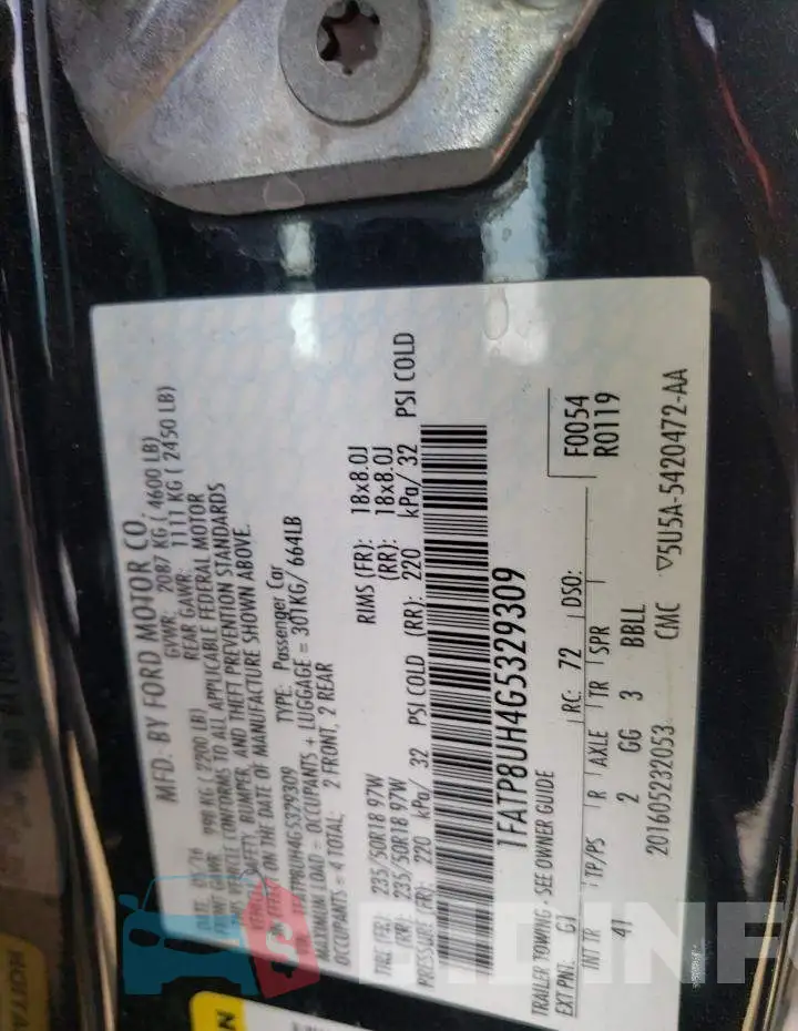 1FATP8UH4G5329309 Photo# 10