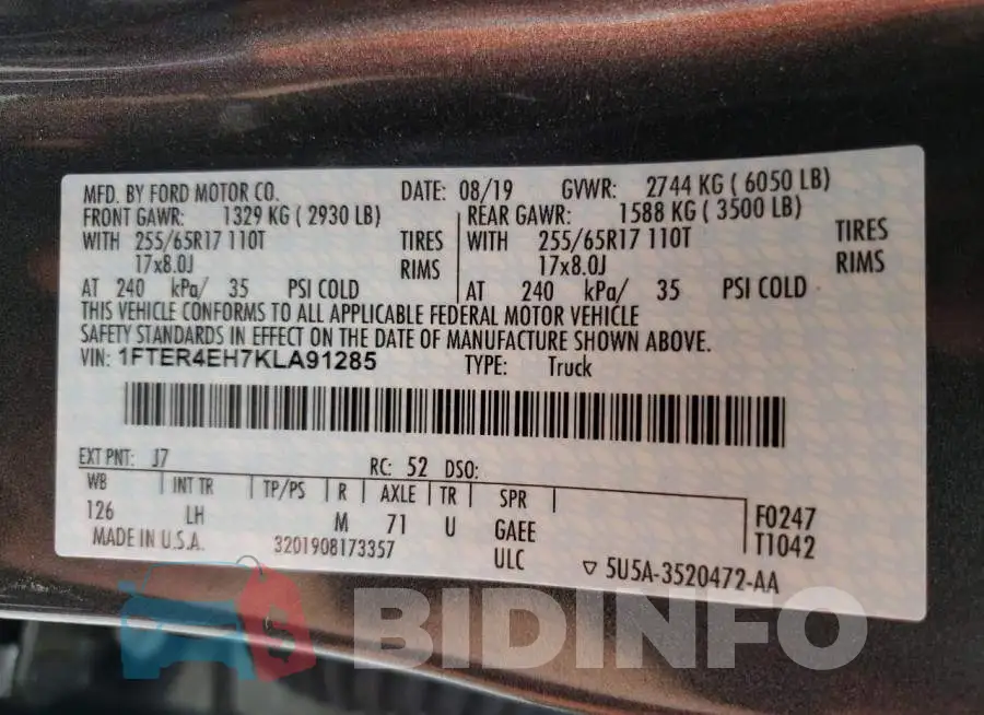 1FTER4EH7KLA91285 Photo# 10