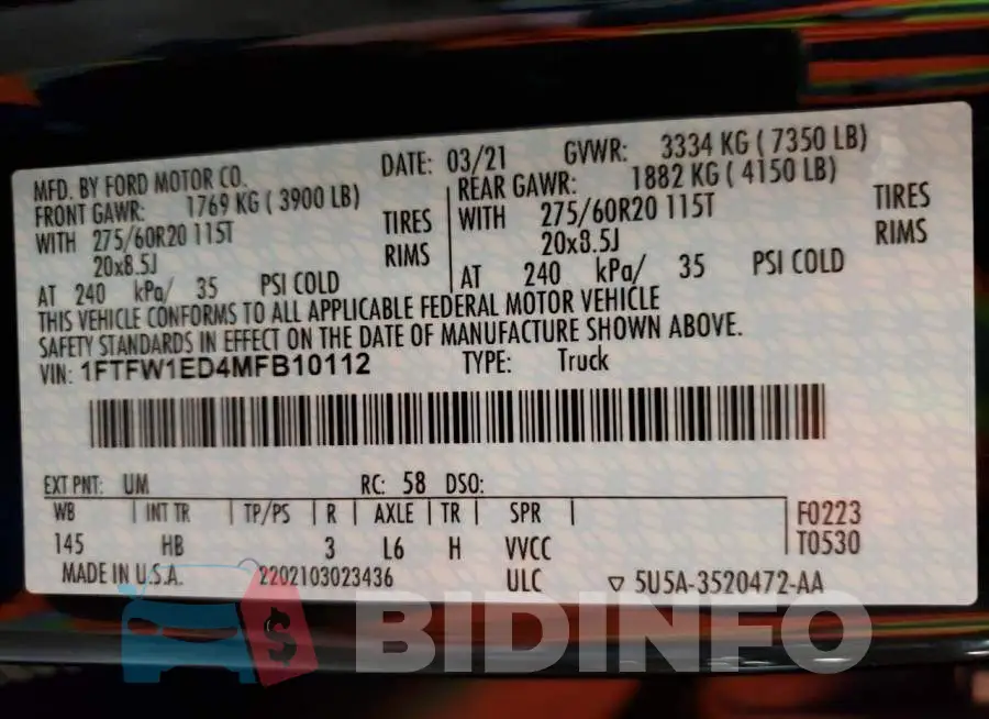 1FTFW1ED4MFB10112 Photo# 10