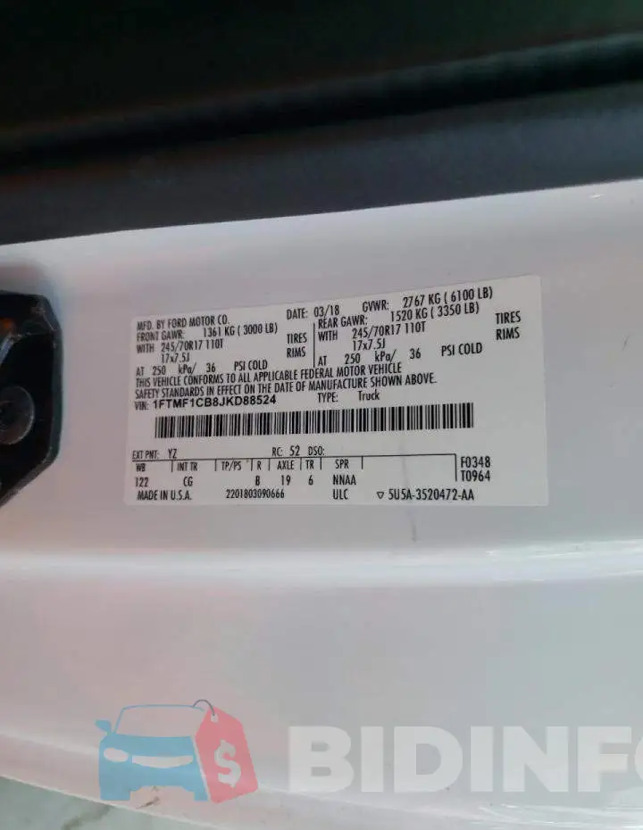1FTMF1CB8JKD88524 Photo# 10