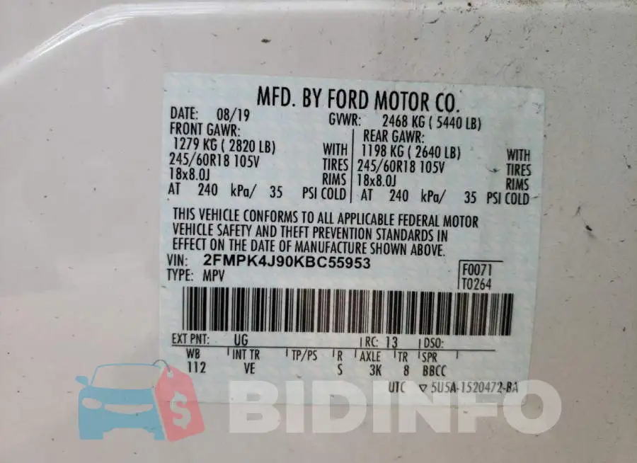 2FMPK4J90KBC55953 Photo# 10