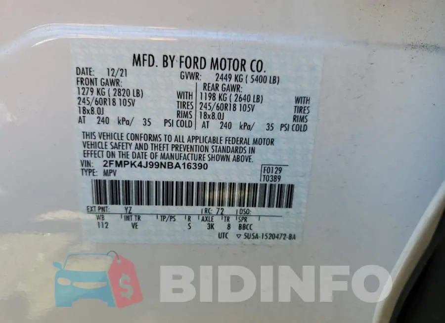2FMPK4J99NBA16390 Photo# 10