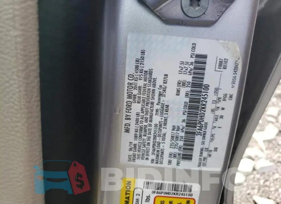3FA6P0HD2KR245100 Photo# 10