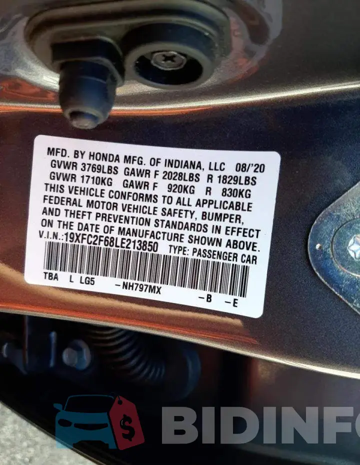 19XFC2F68LE213850 Photo# 10