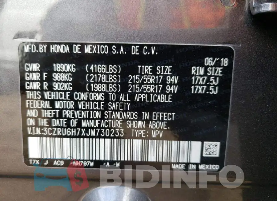 3CZRU6H7XJM730233 Photo# 10