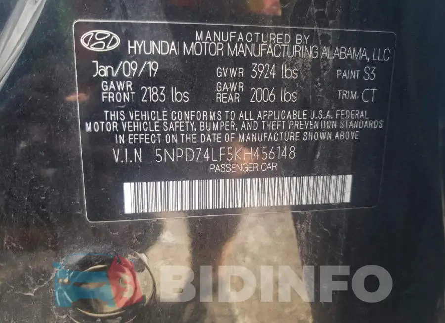 5NPD74LF5KH456148 Photo# 10