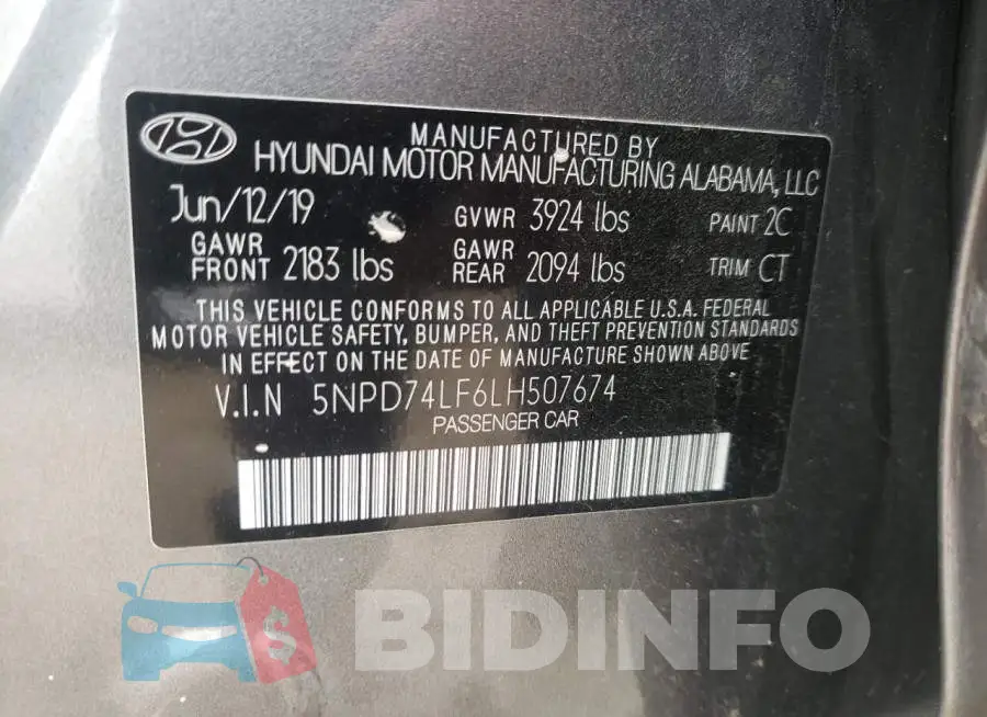 5NPD74LF6LH507674 Photo# 10