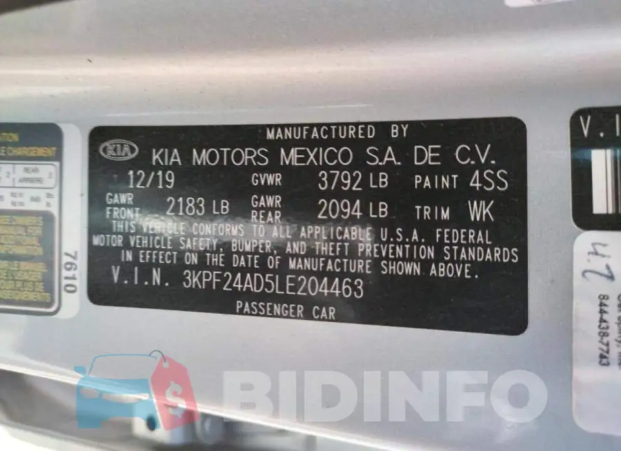 3KPF24AD5LE204463 Photo# 10