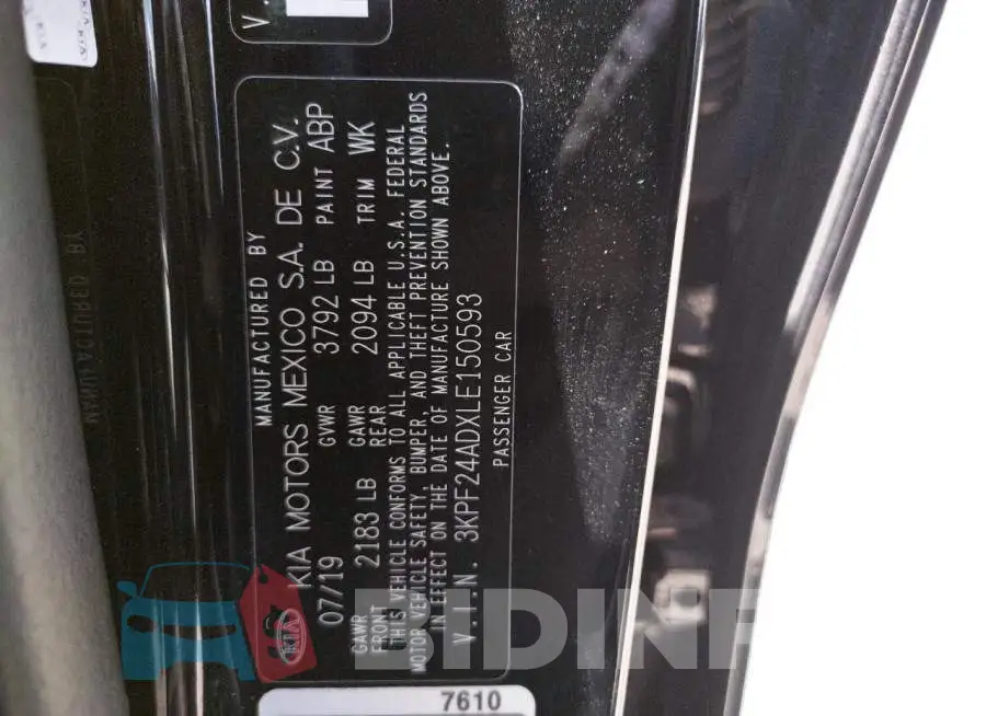3KPF24ADXLE150593 Photo# 10