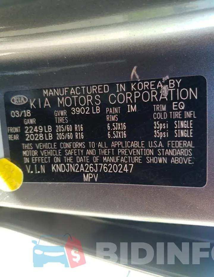 KNDJN2A26J7620247 Photo# 10