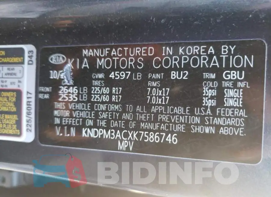KNDPM3ACXK7586746 Photo# 10